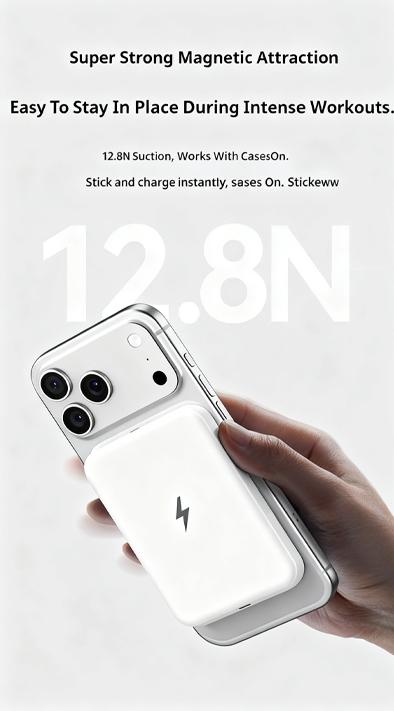 Power Bank 10000mAh, 15W Wireless Fast Charging Portable Charger, Strong Magnetic Battery Pack for iPhone 17/16/15/14/13