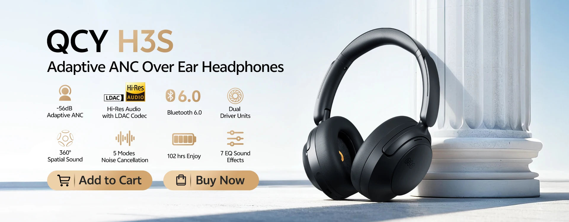 Adaptive ANC Over Ear Headphone