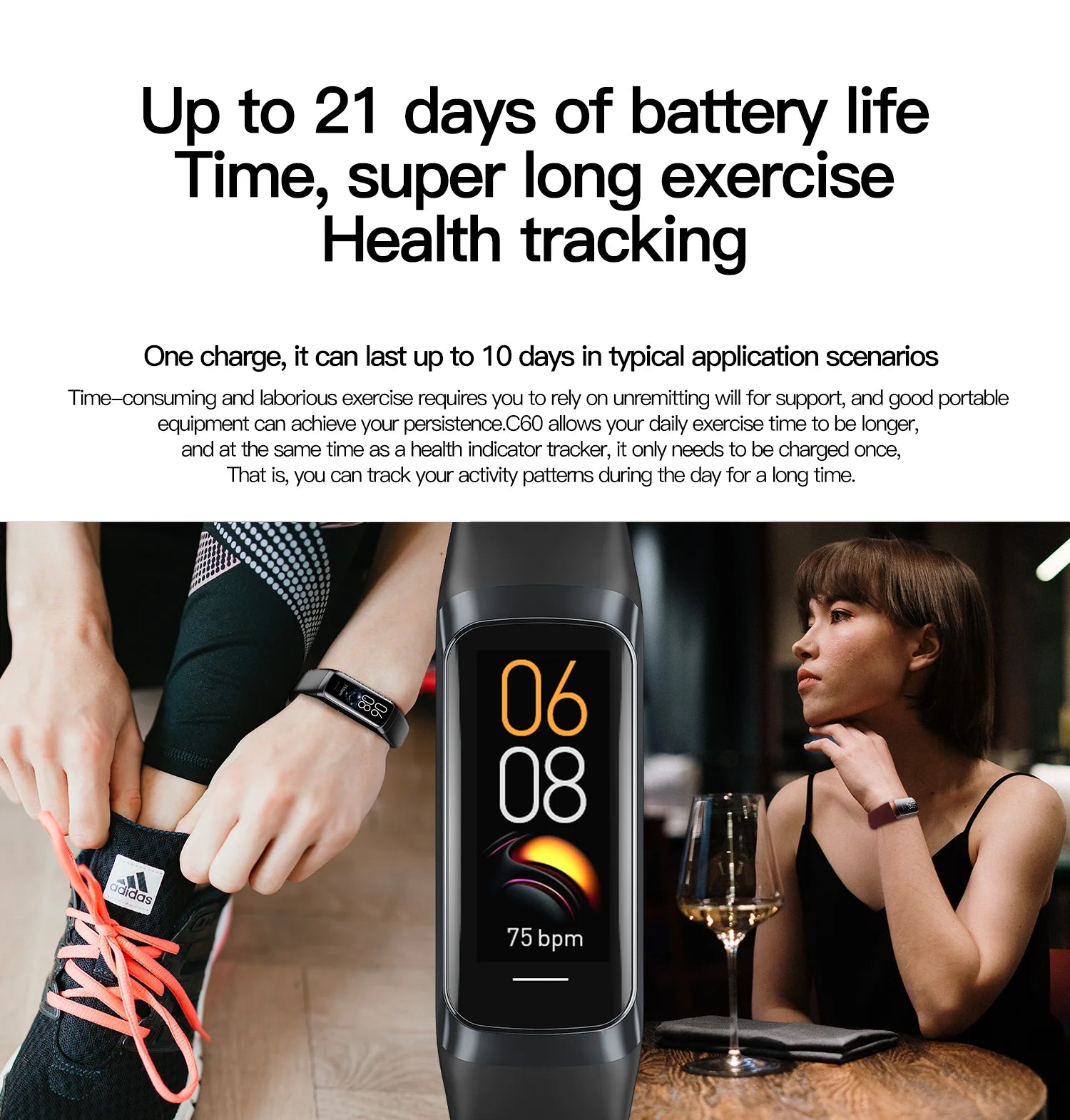 Smart Watch Men Women Heart Rate Blood Oxygen Smartwatch Waterproof Sport Fitness Tracker Bracelet