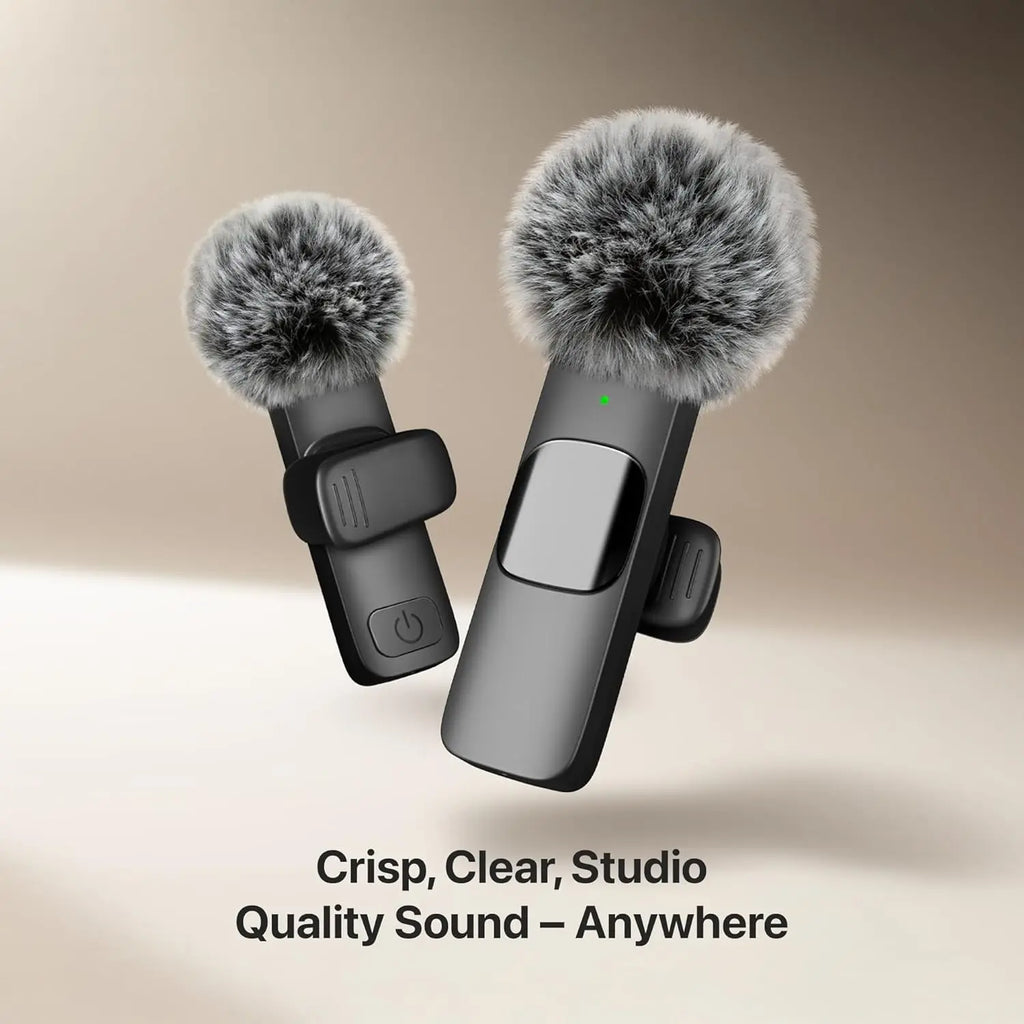 Wireless Microphone: 2 Mics with USB-C Adapter