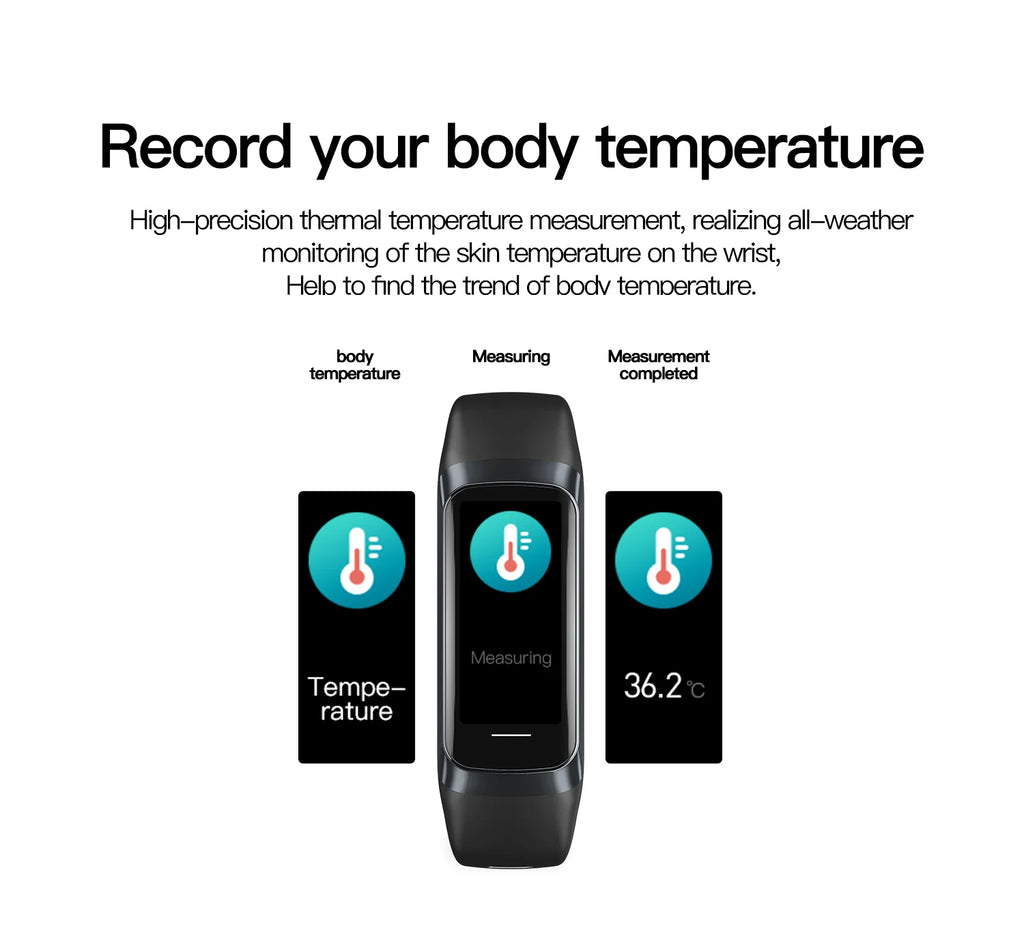 Smart Watch Men Women Heart Rate Blood Oxygen Smartwatch Waterproof Sport Fitness Tracker Bracelet