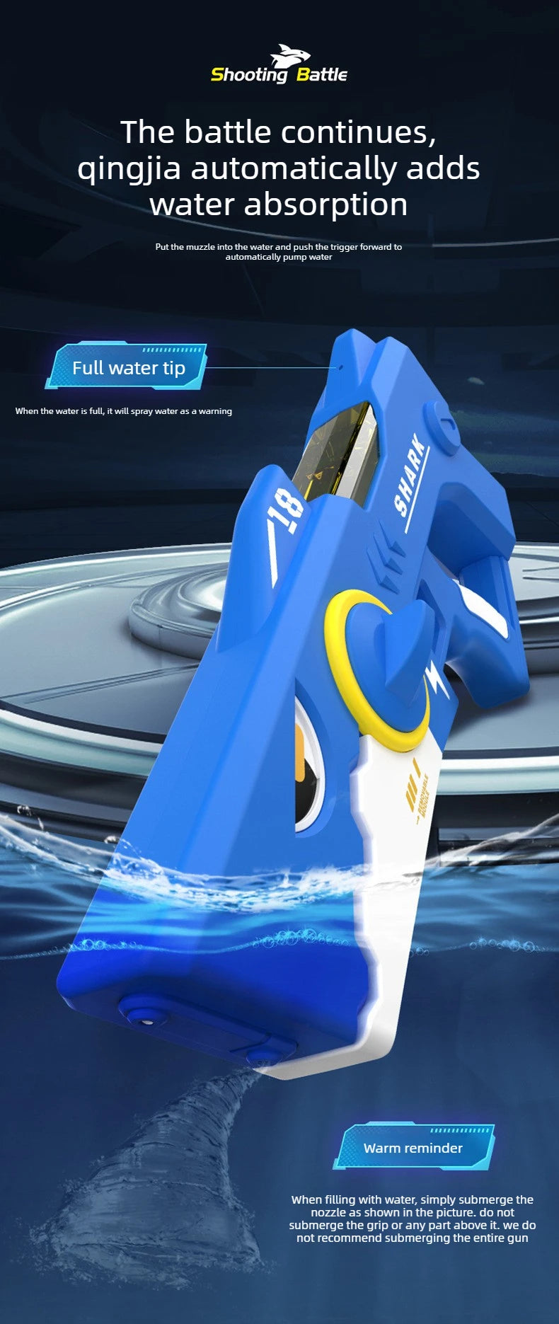 Kids Shark Electric High-pressure Water Gun