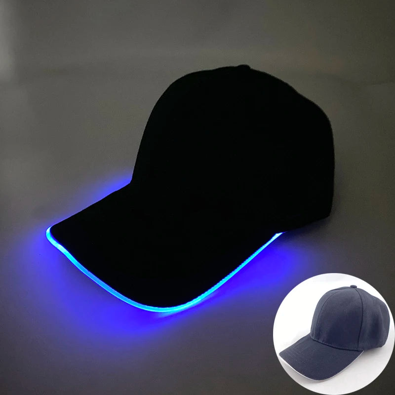 Trendy Light Up Glowing Baseball Hat LED Luminous Hip Hop Rap Cap DJ Dance NightClub Bar Party Props Neon Hiphop Hat Supplies