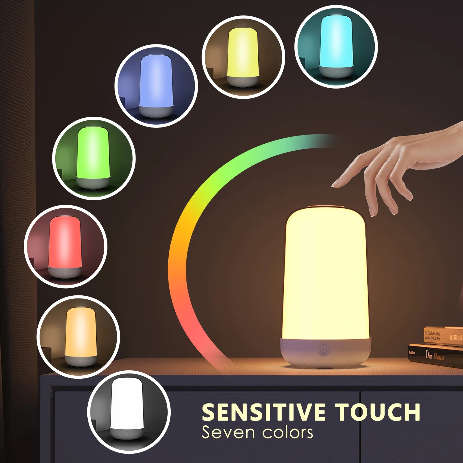 Smart Touch Bedside Table Lamp Dimmable Bluetooth LED Night Light