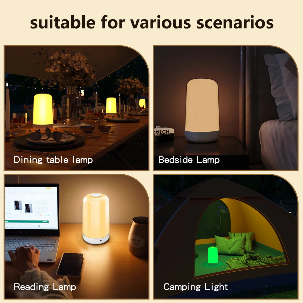 Smart Touch Bedside Table Lamp Dimmable Bluetooth LED Night Light