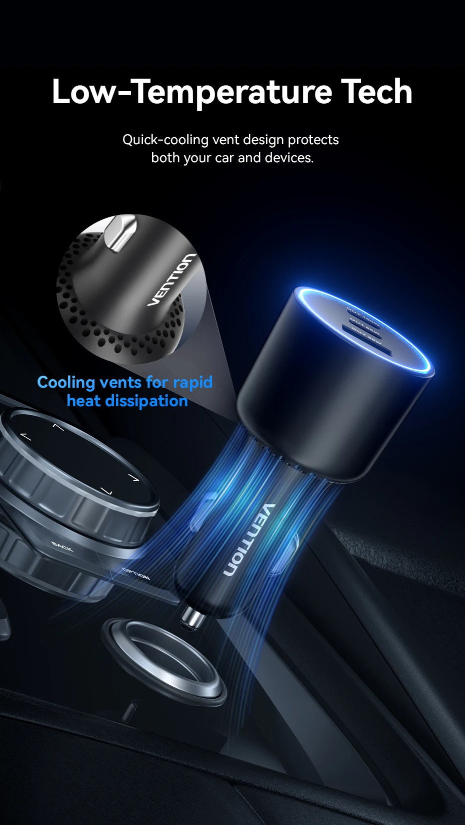165W USB C Car Charger 3-Ports