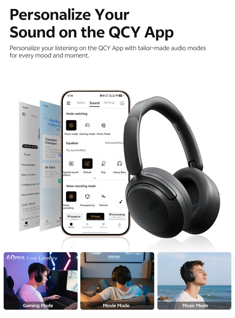 Adaptive ANC Over Ear Headphone