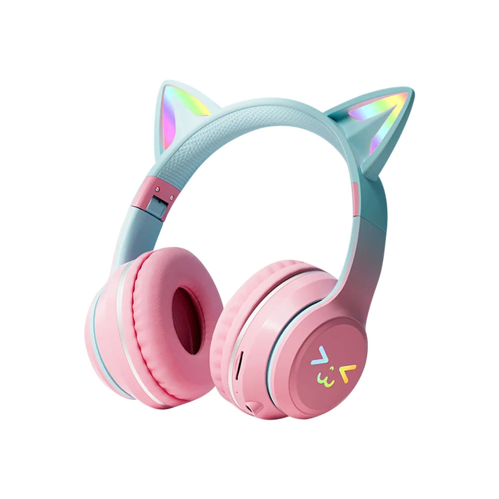 Cute Cat Ear Bluetooth Earphones with microphone