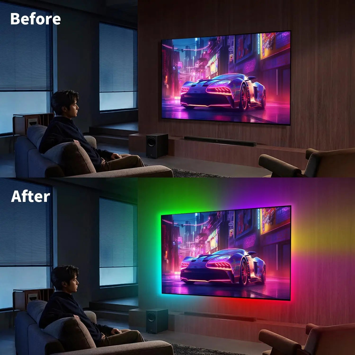 Neon Rope Light 5V USB Flexible Strip Waterproof with Bluetooth Remote & Music Sync