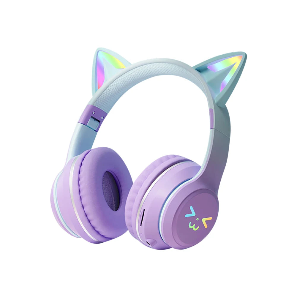Cute Cat Ear Bluetooth Earphones with microphone