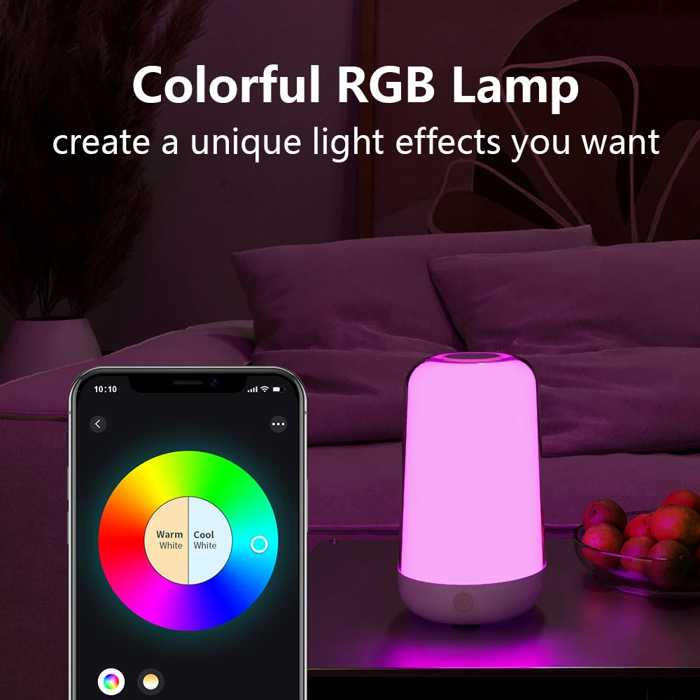 Smart Touch Bedside Table Lamp Dimmable Bluetooth LED Night Light