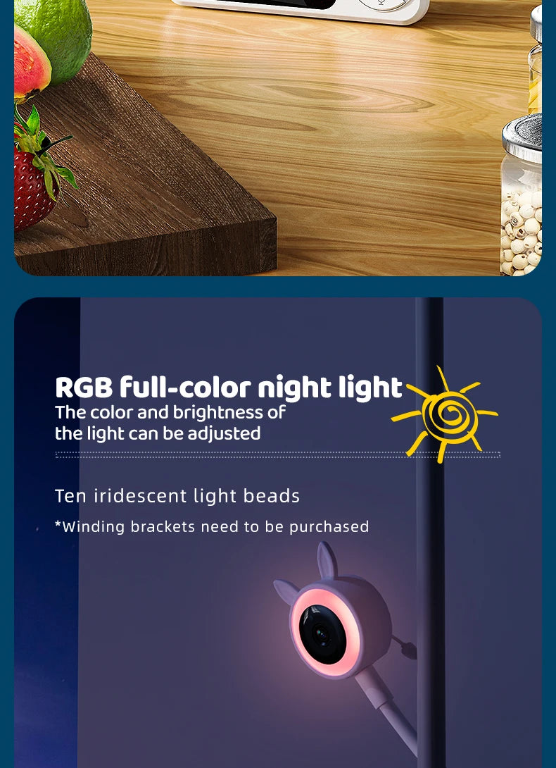 DANMINI RGB night light baby monitor with night vision