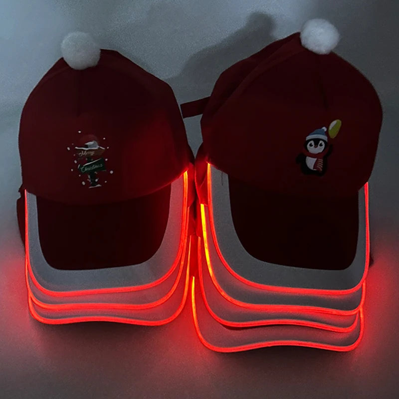 Trendy Light Up Glowing Baseball Hat LED Luminous Hip Hop Rap Cap DJ Dance NightClub Bar Party Props Neon Hiphop Hat Supplies