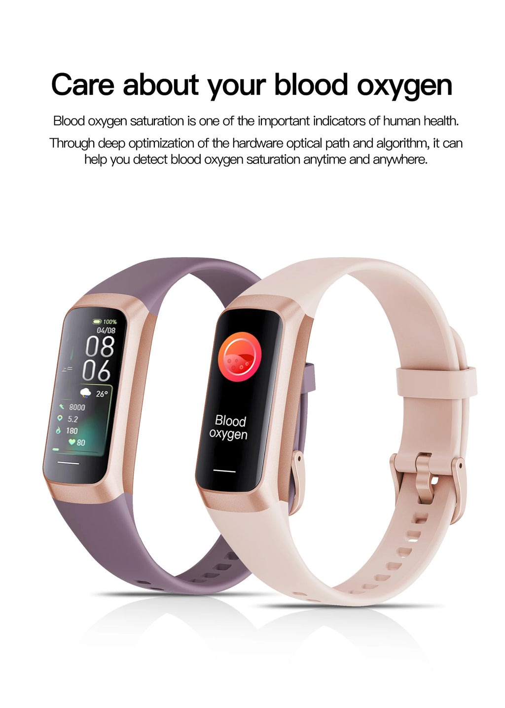 Smart Watch Men Women Heart Rate Blood Oxygen Smartwatch Waterproof Sport Fitness Tracker Bracelet