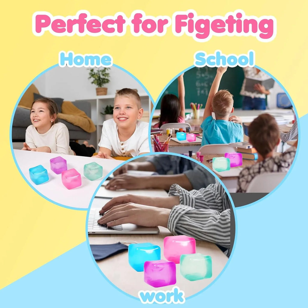 Ice Cube Shaped Fidget Toy Square Stress Relief