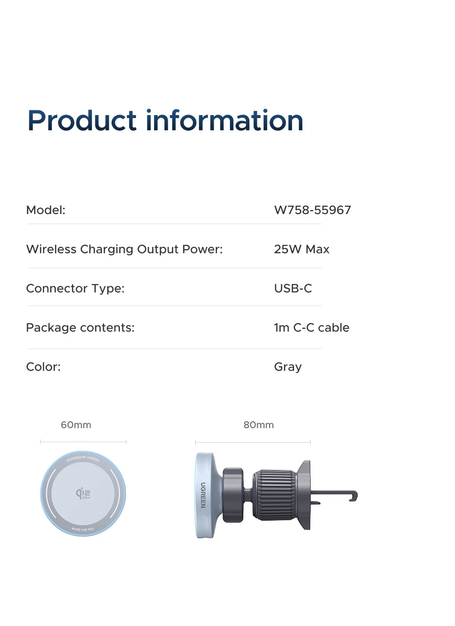 25W 15W Magnetic Car Phone Holder Wireless Charger Stand For iPhone 17 16 15 Pro Max Charging