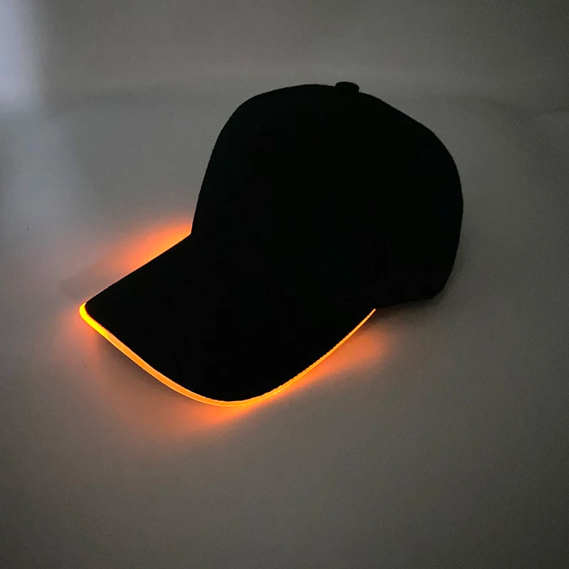 Trendy Light Up Glowing Baseball Hat LED Luminous Hip Hop Rap Cap DJ Dance NightClub Bar Party Props Neon Hiphop Hat Supplies