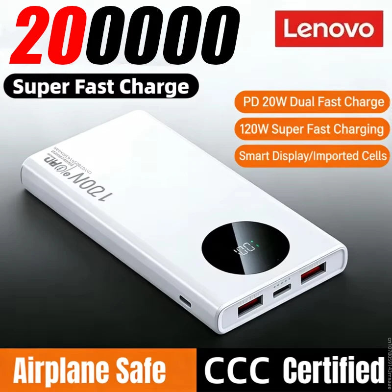 Lenovo 200000mAh Power Bank, Digital Display