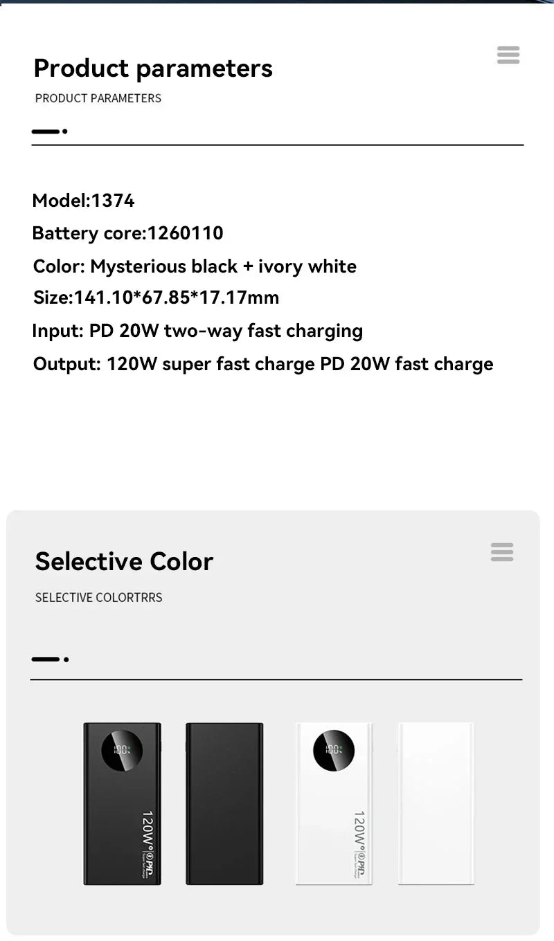 Lenovo 200000mAh Power Bank, Digital Display