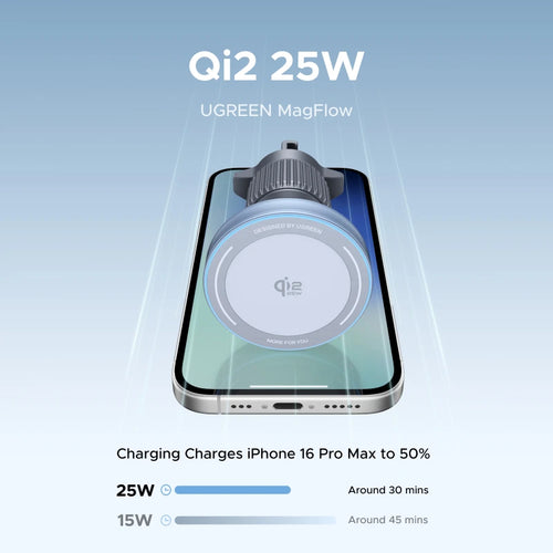 25W 15W Magnetic Car Phone Holder Wireless Charger Stand For iPhone 17 16 15 Pro Max Charging