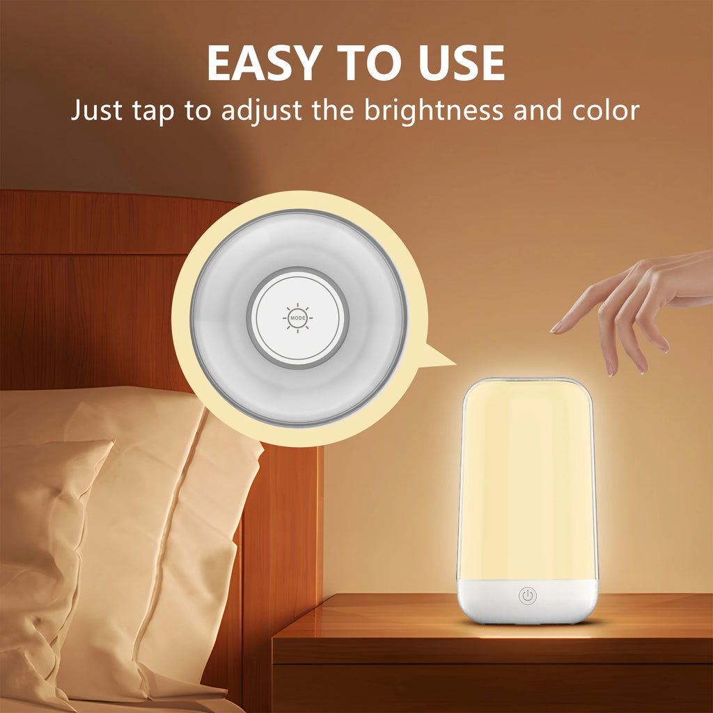 Smart Touch Bedside Table Lamp Dimmable Bluetooth LED Night Light