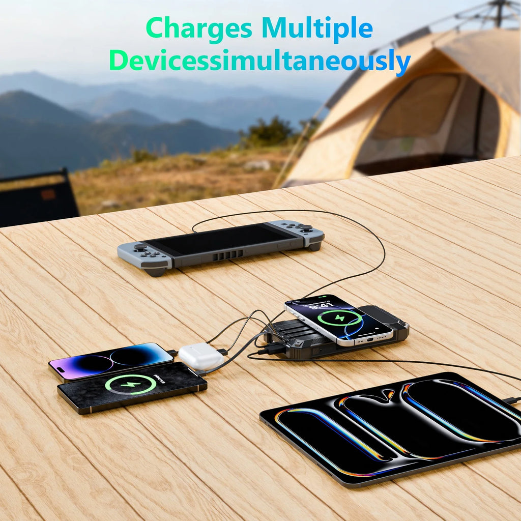 20000mAh Portable Solar Power Bank Wireless Charging 18W
