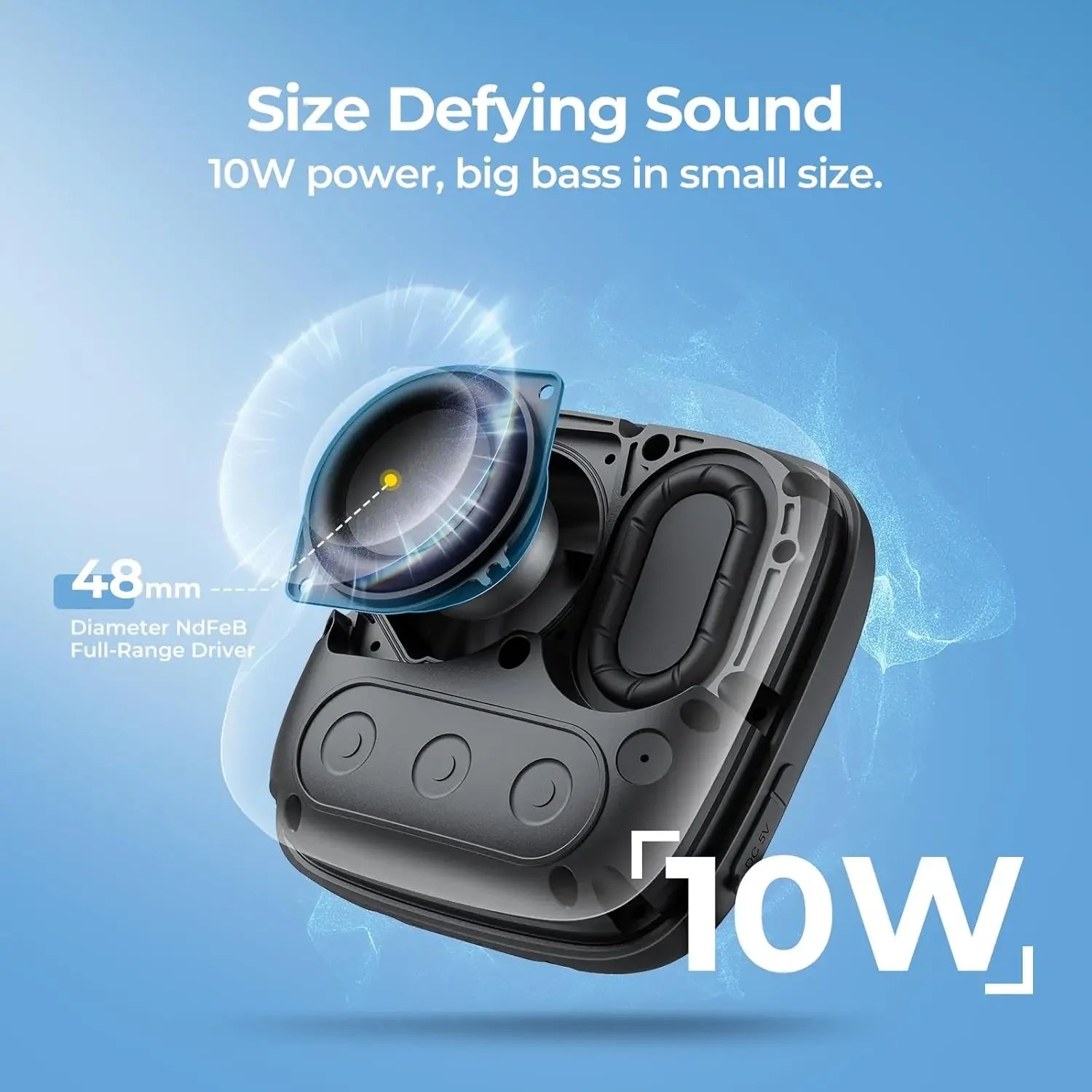 Micro 2 Portable Bike Speaker, 12H Playtime TWS for Hiking