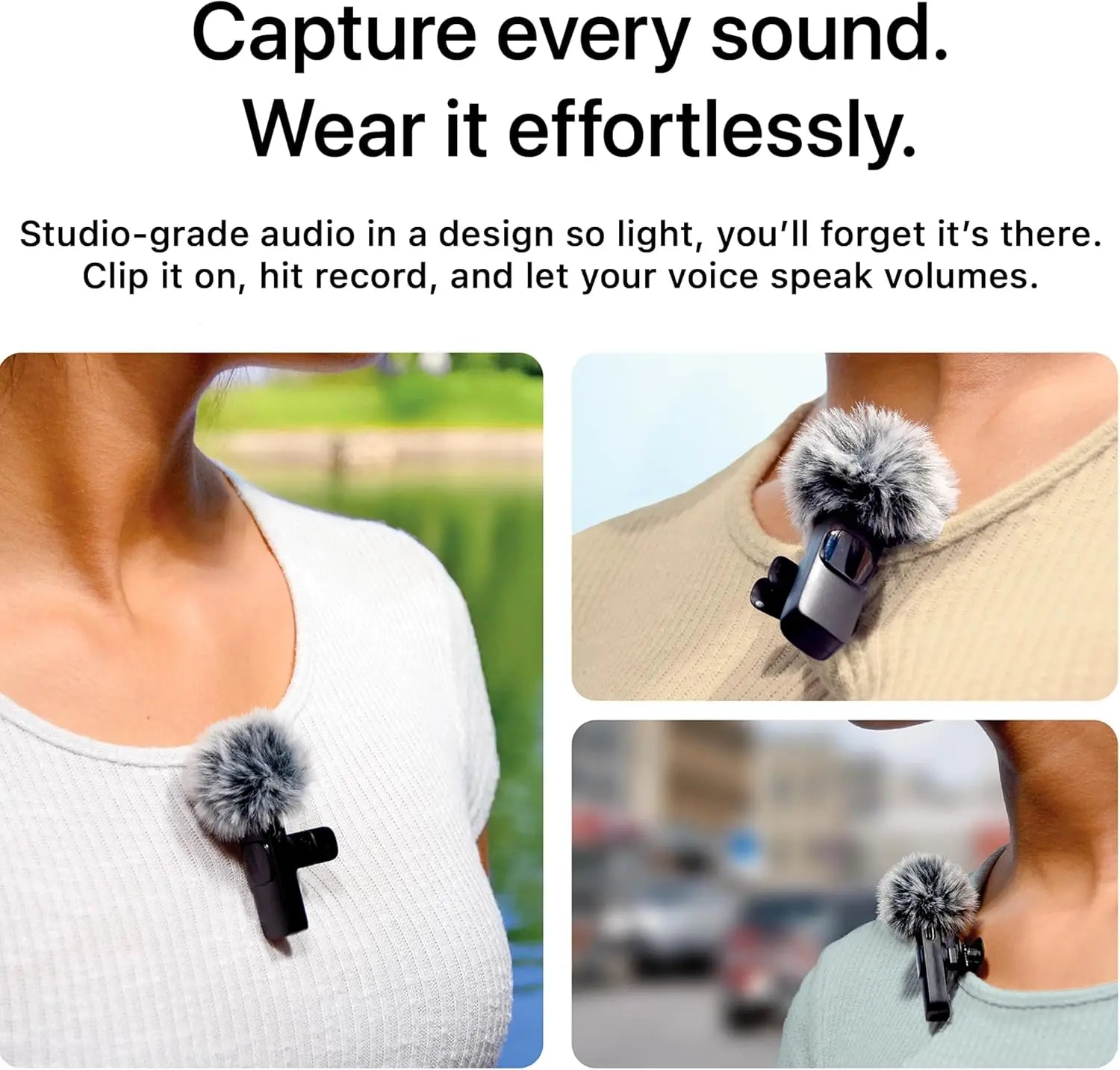 Wireless Microphone: 2 Mics with USB-C Adapter