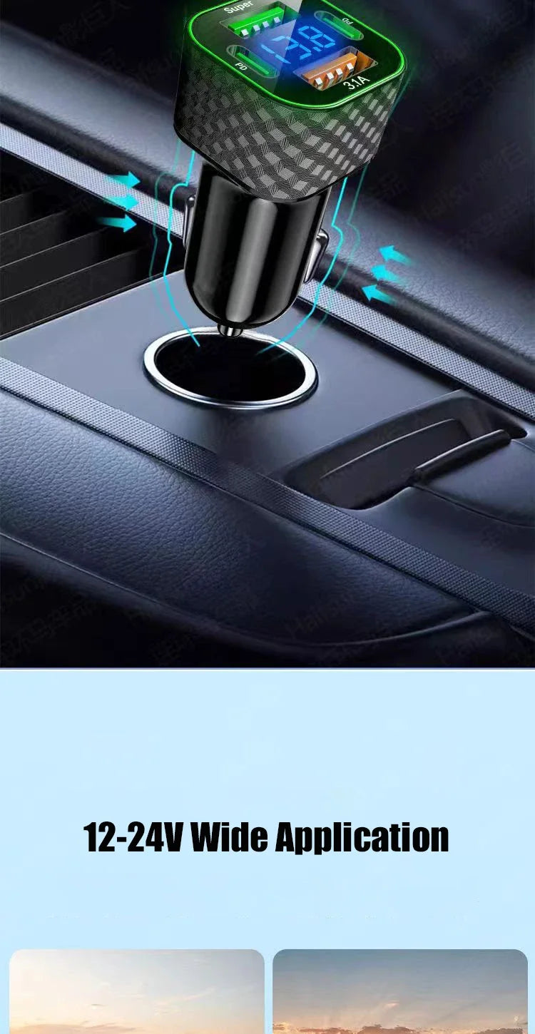 USB C Car Phone Charger Super Fast