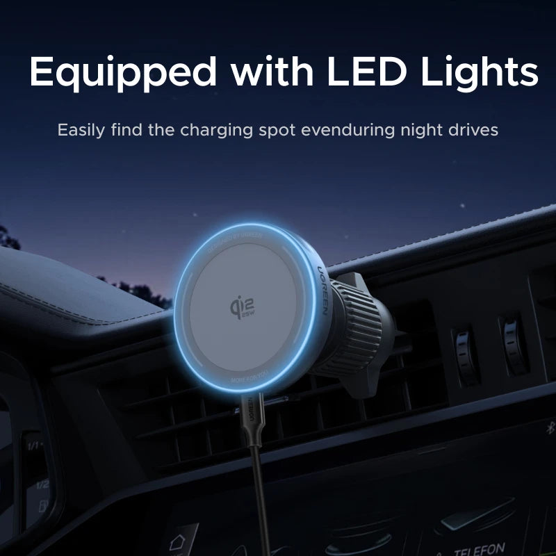 25W 15W Magnetic Car Phone Holder Wireless Charger Stand For iPhone 17 16 15 Pro Max Charging