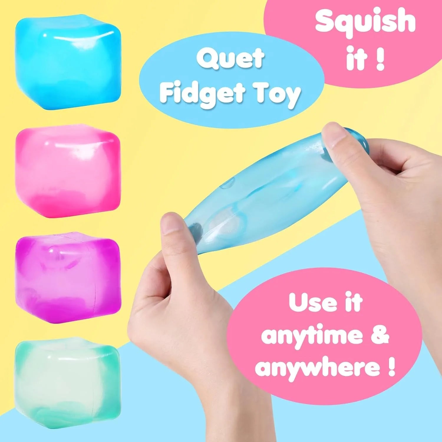 Ice Cube Shaped Fidget Toy Square Stress Relief
