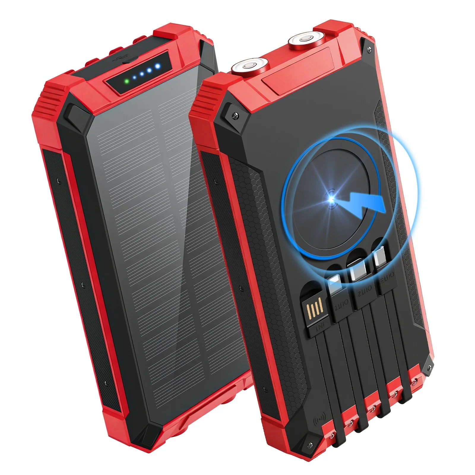 20000mAh Portable Solar Power Bank Wireless Charging 18W