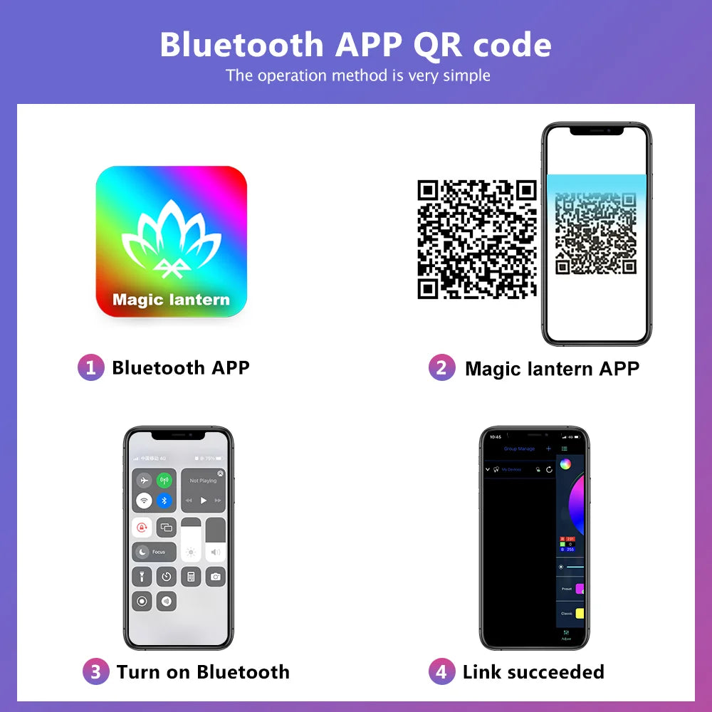 RGB Ambient Light WIFI Bluetooth Double-sided Luminous 24 Key Remote Control Intelligent App LED Desktop Light Ambient Light