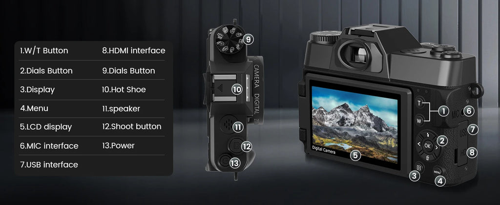 Compact Digital Photography Camera 4K WIFI Webcam