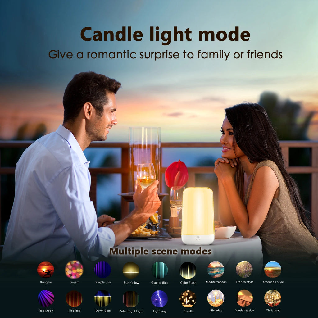 Smart Touch Bedside Table Lamp Dimmable Bluetooth LED Night Light