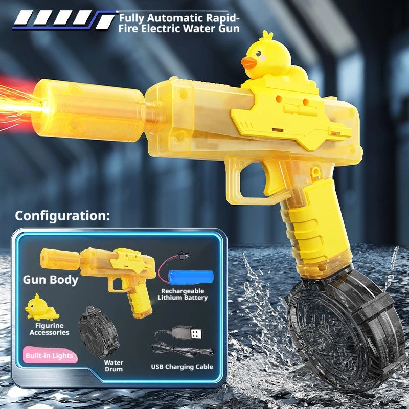 Cartoon Yellow Duck Dinosaur Electric Automatic Water Gun