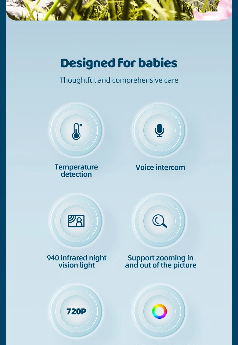DANMINI RGB night light baby monitor with night vision