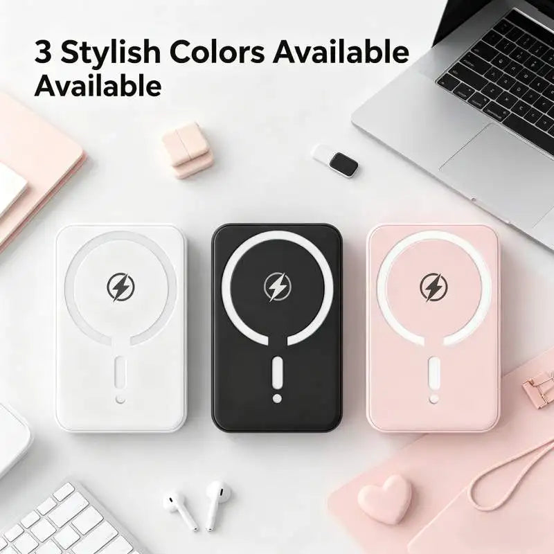 Power Bank 10000mAh, 15W Wireless Fast Charging Portable Charger, Strong Magnetic Battery Pack for iPhone 17/16/15/14/13
