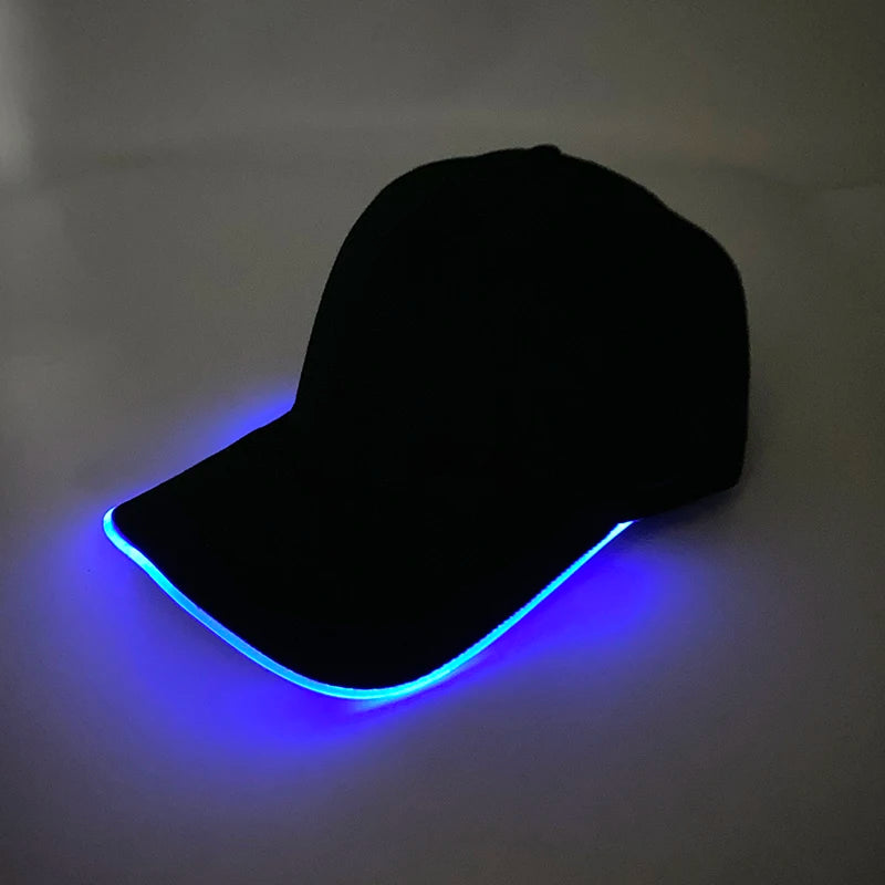Trendy Light Up Glowing Baseball Hat LED Luminous Hip Hop Rap Cap DJ Dance NightClub Bar Party Props Neon Hiphop Hat Supplies