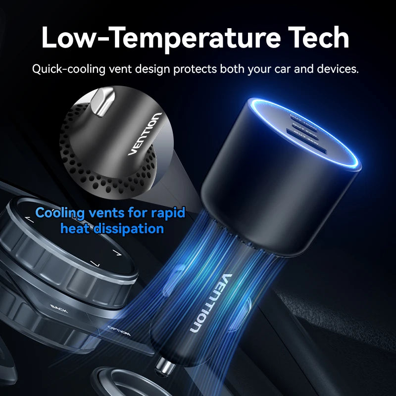 165W USB C Car Charger 3-Ports