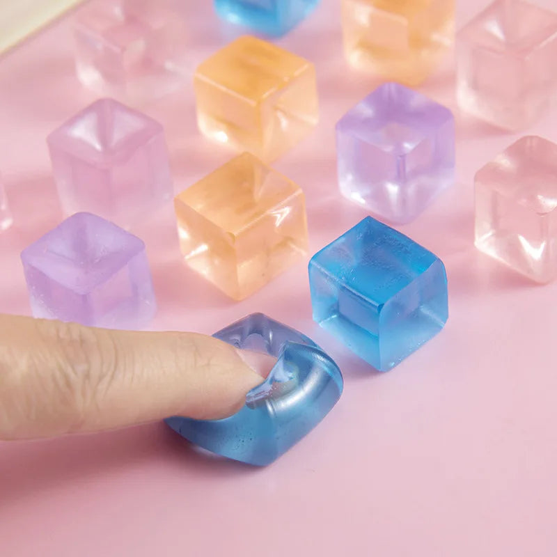 Ice Cube Shaped Fidget Toy Square Stress Relief