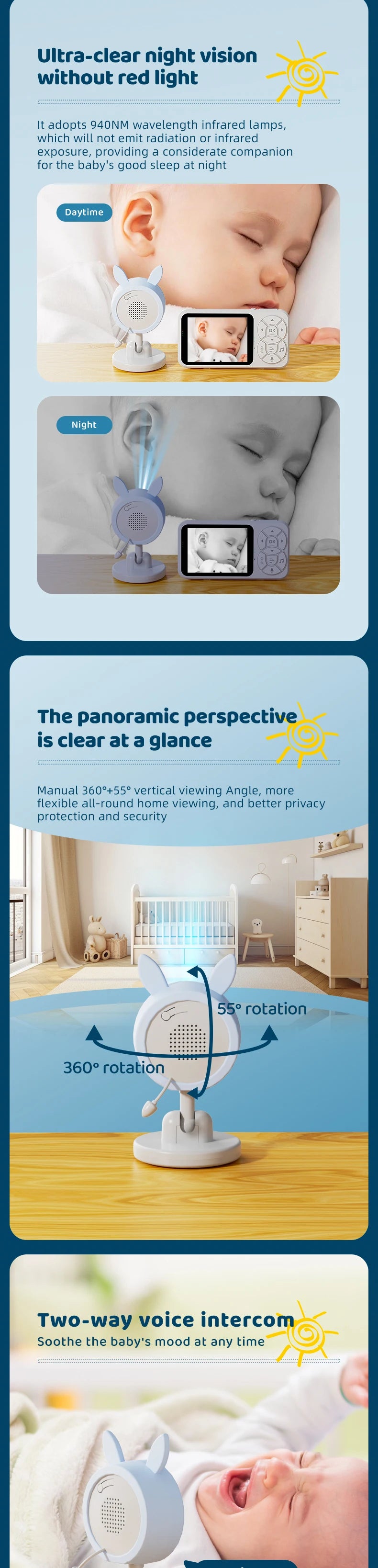 DANMINI night light baby monitor