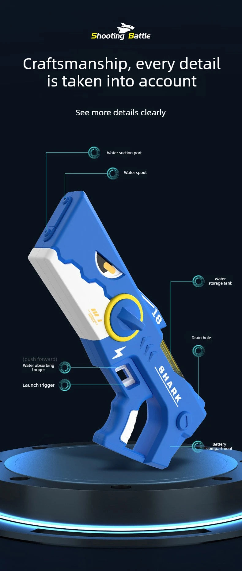 Kids Shark Electric High-pressure Water Gun