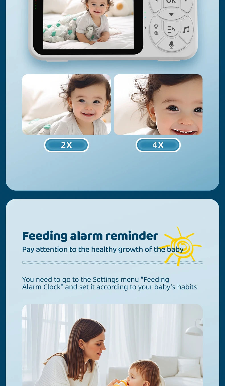 DANMINI RGB night light baby monitor with night vision