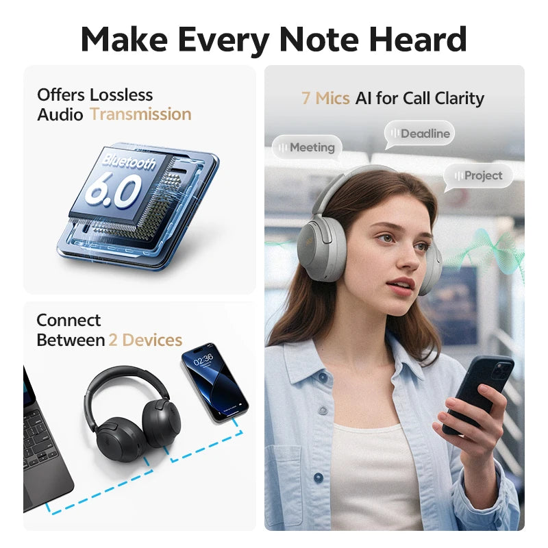 Adaptive ANC Over Ear Headphone