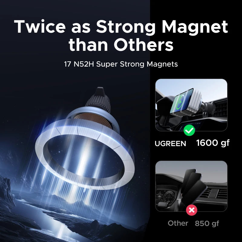25W 15W Magnetic Car Phone Holder Wireless Charger Stand For iPhone 17 16 15 Pro Max Charging