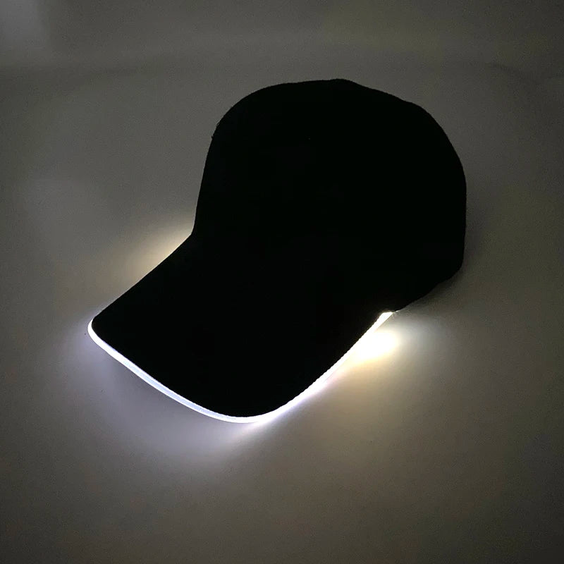 Trendy Light Up Glowing Baseball Hat LED Luminous Hip Hop Rap Cap DJ Dance NightClub Bar Party Props Neon Hiphop Hat Supplies