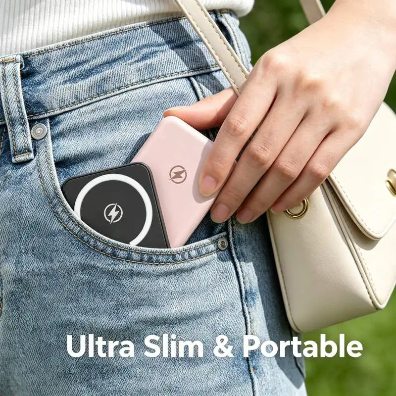 Power Bank 10000mAh, 15W Wireless Fast Charging Portable Charger, Strong Magnetic Battery Pack for iPhone 17/16/15/14/13