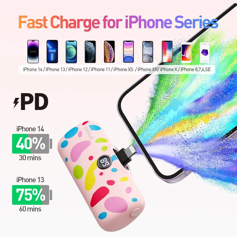 IWALK 4800mAh Mini Capsule Fast Charging Power Bank Portable