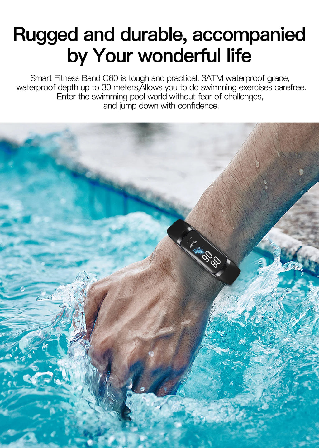 Smart Watch Men Women Heart Rate Blood Oxygen Smartwatch Waterproof Sport Fitness Tracker Bracelet